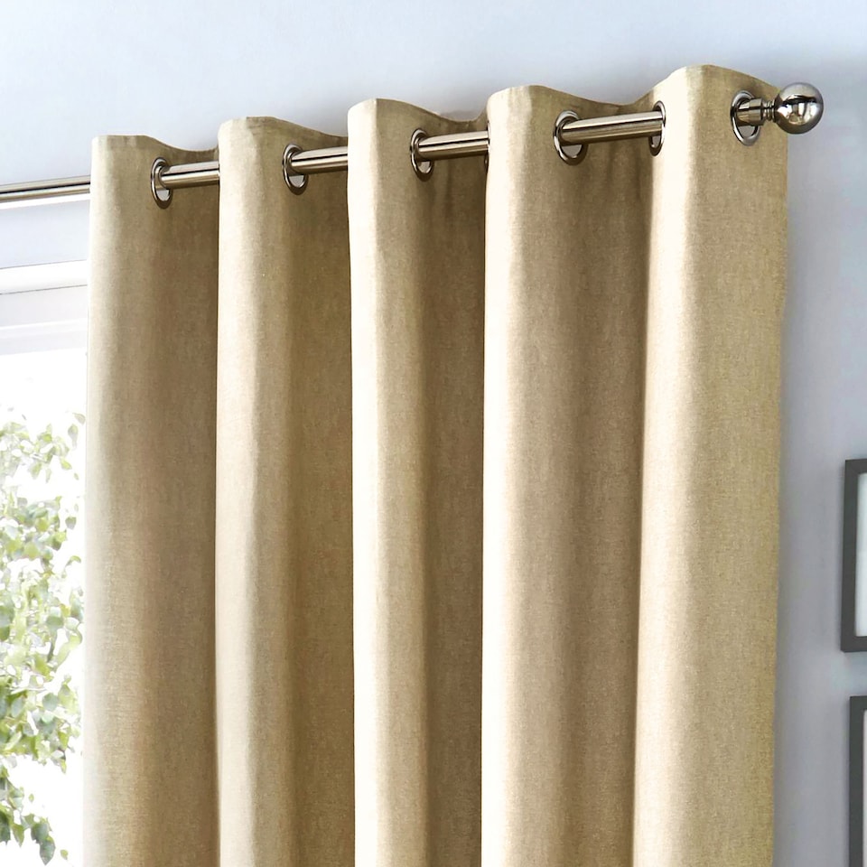 image 1 of Fusion Cannes Eyelet Curtains Natural