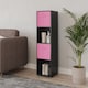 image 3 of 4 -Cube Tall Shelving Unit With Non Woven Inserts | Black | Black & Light Pink | 1