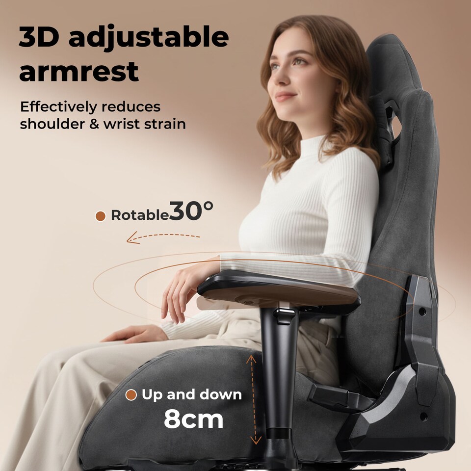 image 1 of Levede Ergonomic Office Chair Reclining Executive Chair Spring Foam Cushion | Grey | Grey