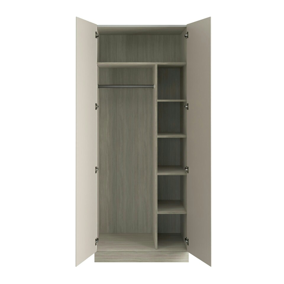 image 1 of J-Pull Handleless Cashmere Double Wardrobe with Single Rail & Shelves Brown | Beige