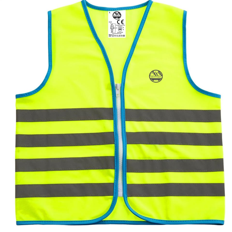 image 1 of Six Peaks Junior Unisex Reflective Safety Vest, High Visibility 360 Degree Reflective Gear For Running, Cycling, Walking And Outdoor, Yellow, Medium