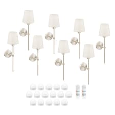 Omniance Monaco Rechargeable Wireless Wall Lights with Remote | Clear | Satin Nickel