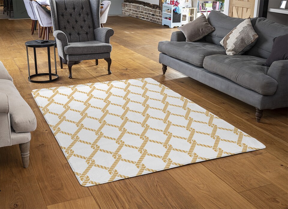 image 1 of Gold Chainlink Rope Rug | Multi
