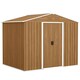 image 1 of Outsunny 8 x 6ft Garden Storage Shed with Double Door Brown Wood Effect 