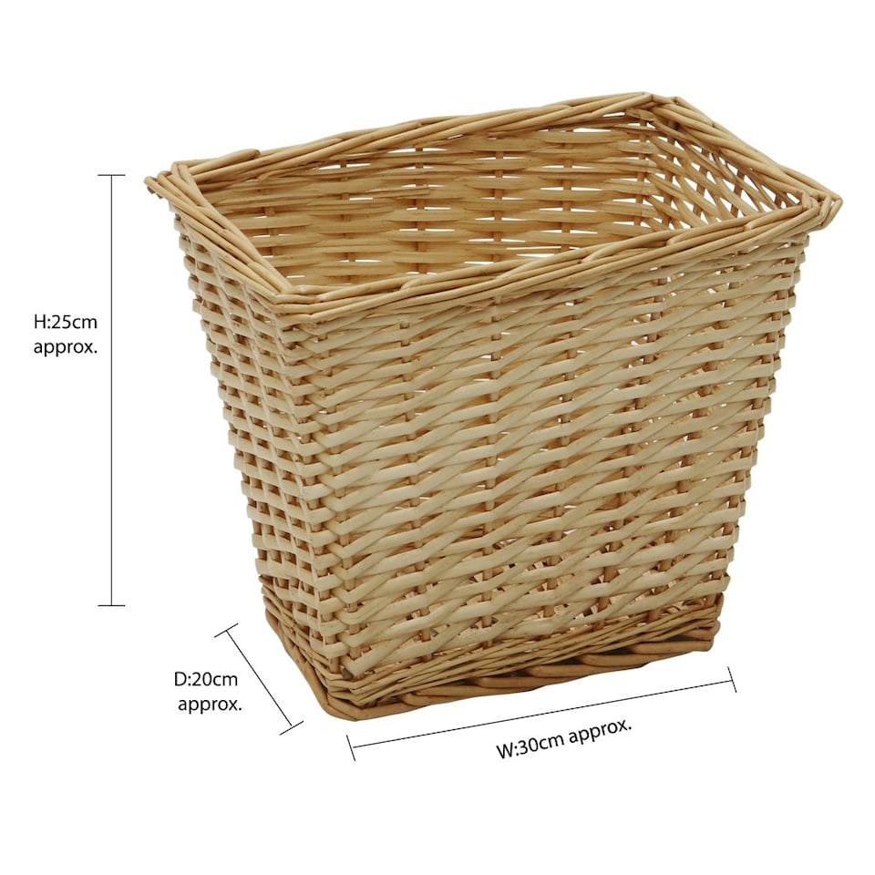 image 1 of JVL Hand Woven Acacia Set of 2 Rectangular Laundry Willow Baskets with 2 Waste Paper Baskets, Honey Finish Brown