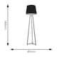 image 3 of ValueLights Lottie Grey Wood Tripod Floor Lamp with Black Fabric Tapered Shade and LED Bulb