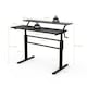 image 2 of COSTWAY 2-Tier Standing Computer Desk Sit to Stand Black Black