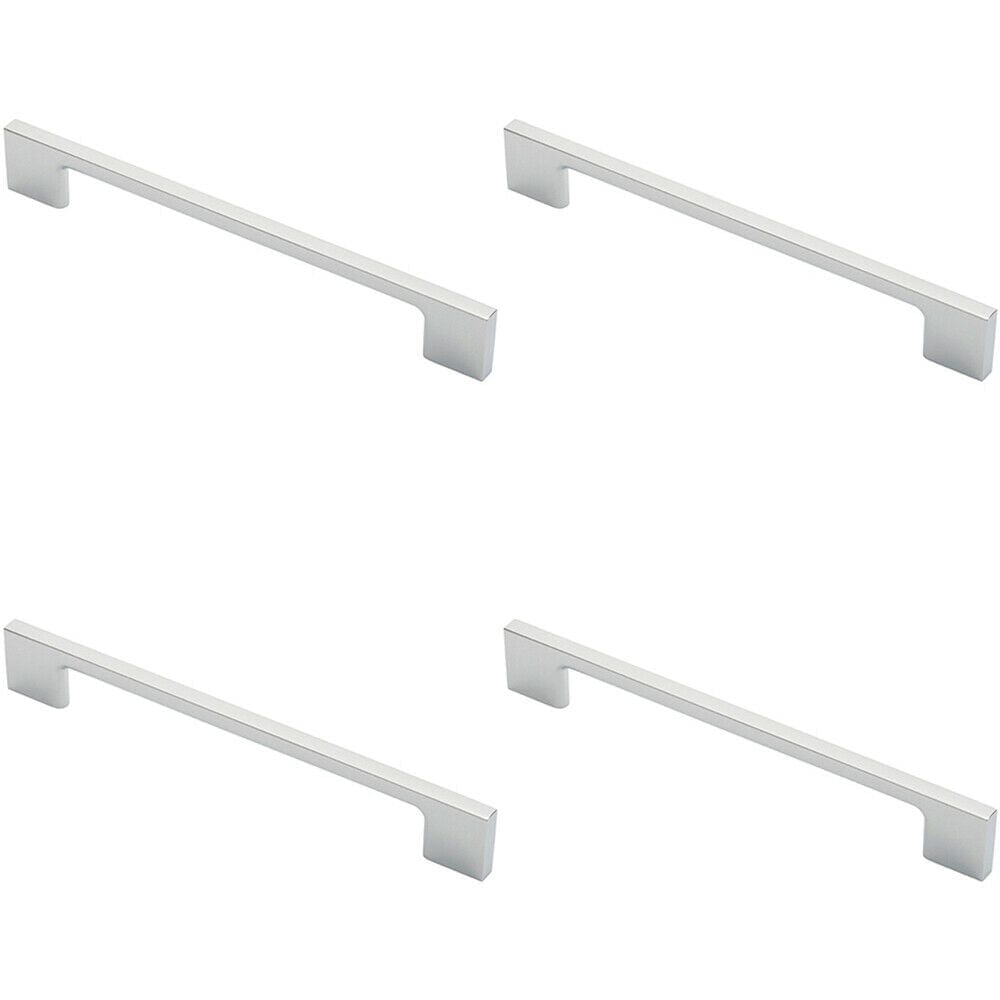 Loops 4x Slim D Shape Pull Handle 190 x 7mm 160mm Fixing Centres Polished Chrome