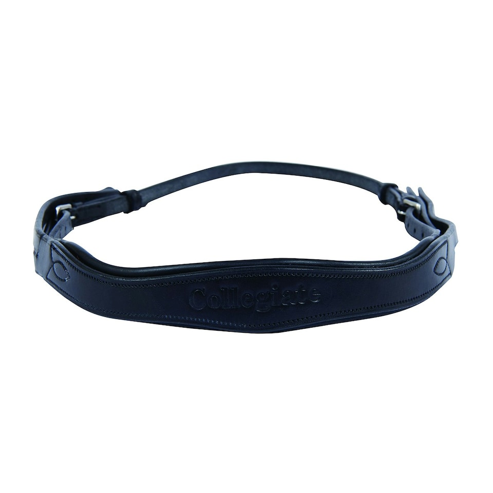 image 1 of Collegiate Leather Mono Crown Headpiece - Black - Full