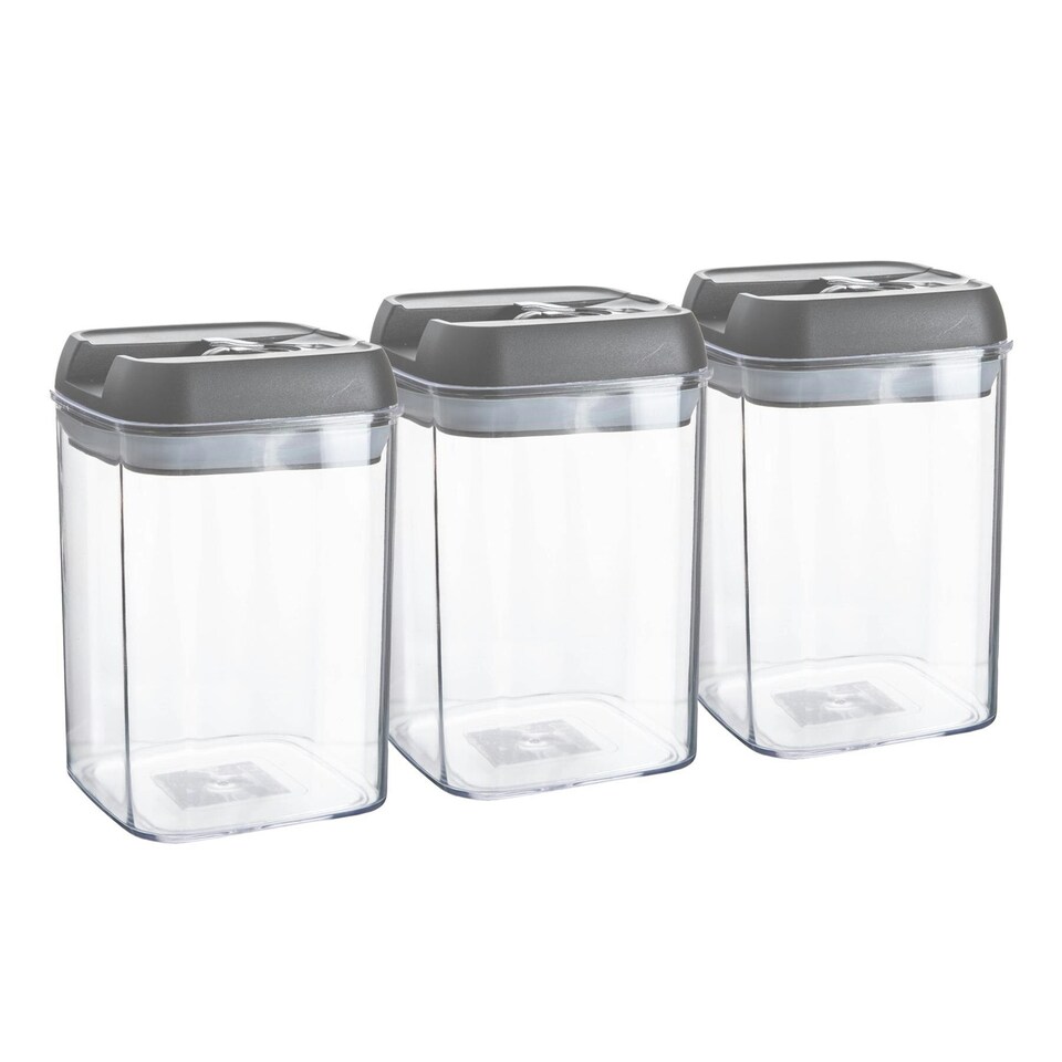 image 1 of Argon Tableware Flip Lock Plastic Food Storage Containers - 800ml - Grey - Pack of 6