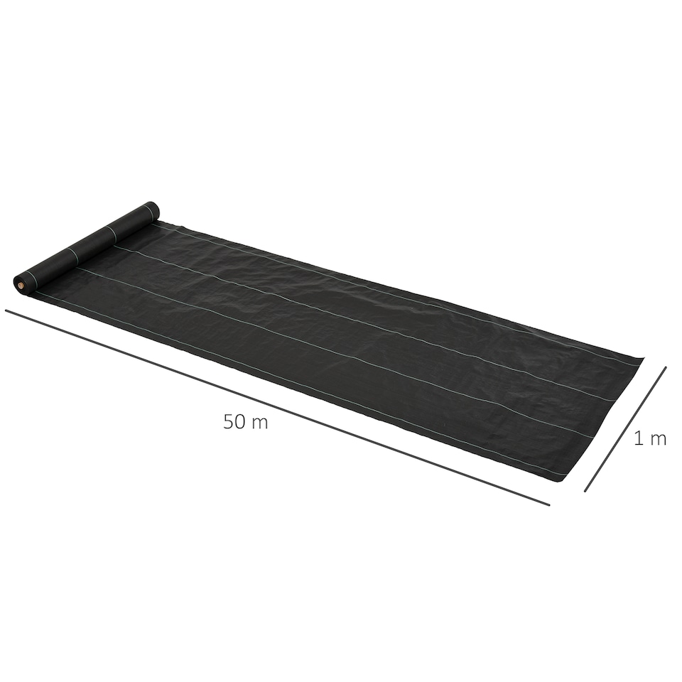 image 1 of Outsunny 1x50m Weed Barrier Fabric Durable Convenient Design Weed Block Mat