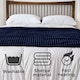 image 5 of Waffle Shaped Electric Blanket Heated Fleece Over blanket Throw Machine Washable Remote Timer Control Heat Settings | Blue | Navy