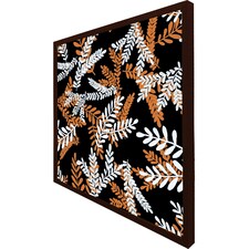 White & orange olive leaves (Picture Frame) Brown | L