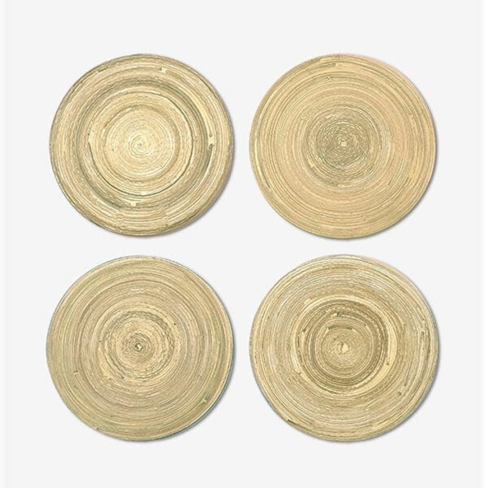 image 1 of Sur La Table Colour Me Happy Set of 4 Mixed Colour Bamboo Coasters