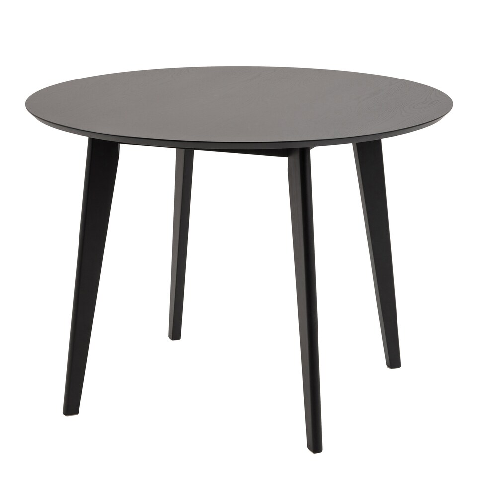 image 1 of Roxby Round Dining Table in Black 105x76cm Included 4 Roxby Dining Chairs in Black