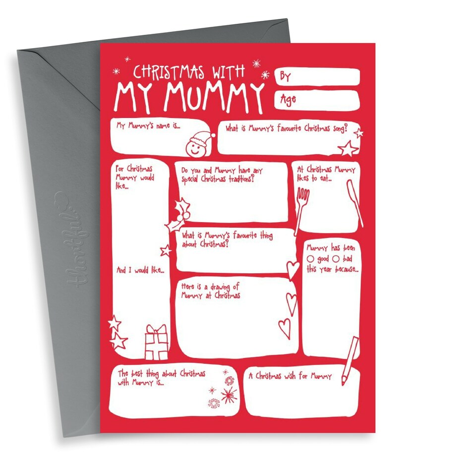 image 1 of Cute Fill In The Blanks Question Christmas Card For Mummy