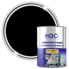 HQC Satin Paint - Smooth, Durable Satin Finish For Walls & Ceilings - Satin Black - 5L