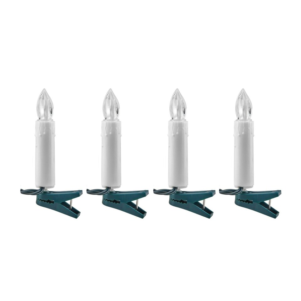 12m Set of 50 Christmas Tree Light Candles with Warm White LEDs and Timer Function