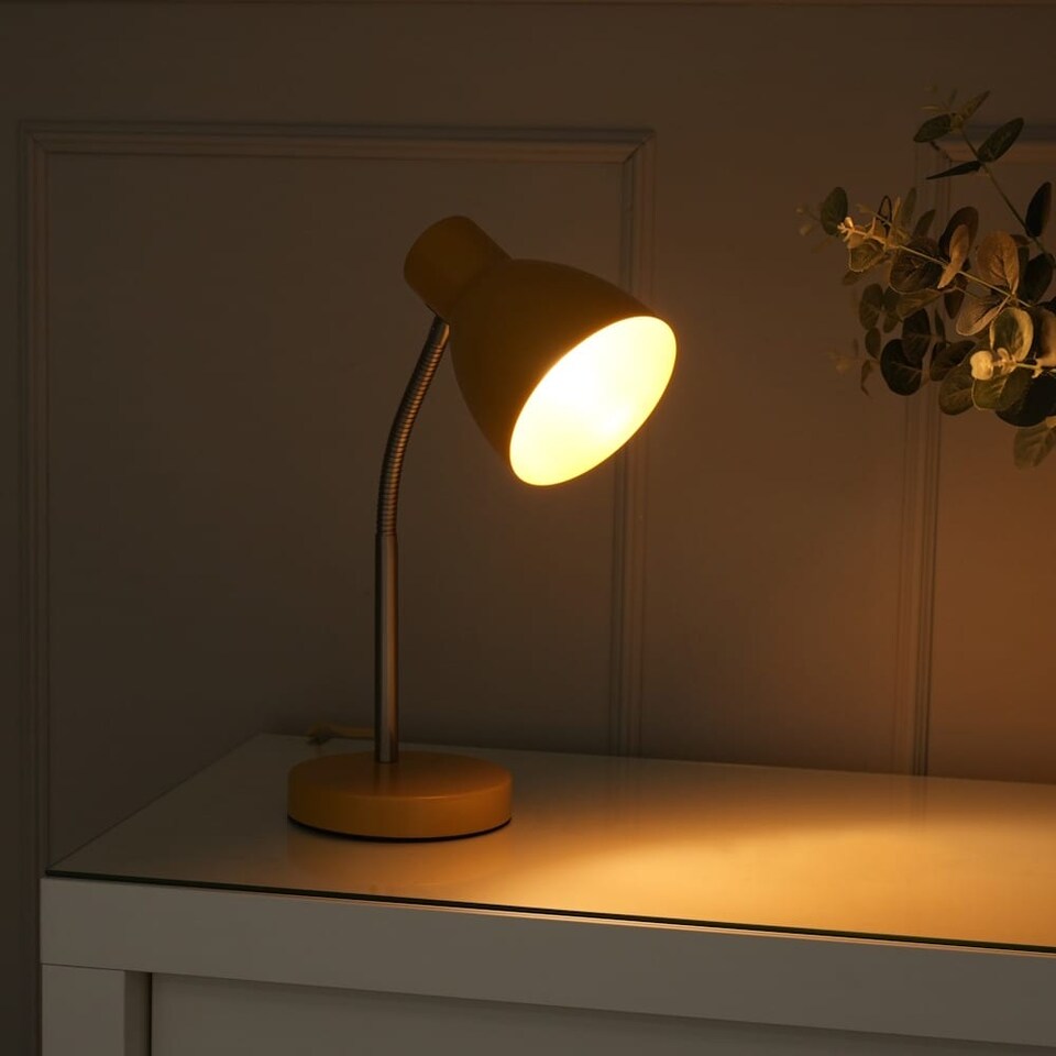 image 1 of ValueLights Keela Mustard Adjustable Flexi Neck Desk Table Lamp