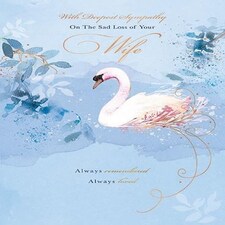 Words 'n' Wishes Traditional On the Loss of your Wife Sympathy Card, Pastel Colours, Made in the UK