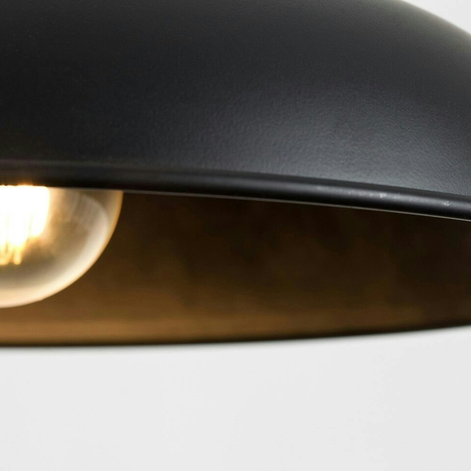 image 1 of ValueLights Industrial Style Matte Black Metal Ceiling Pendant Light Fitting
