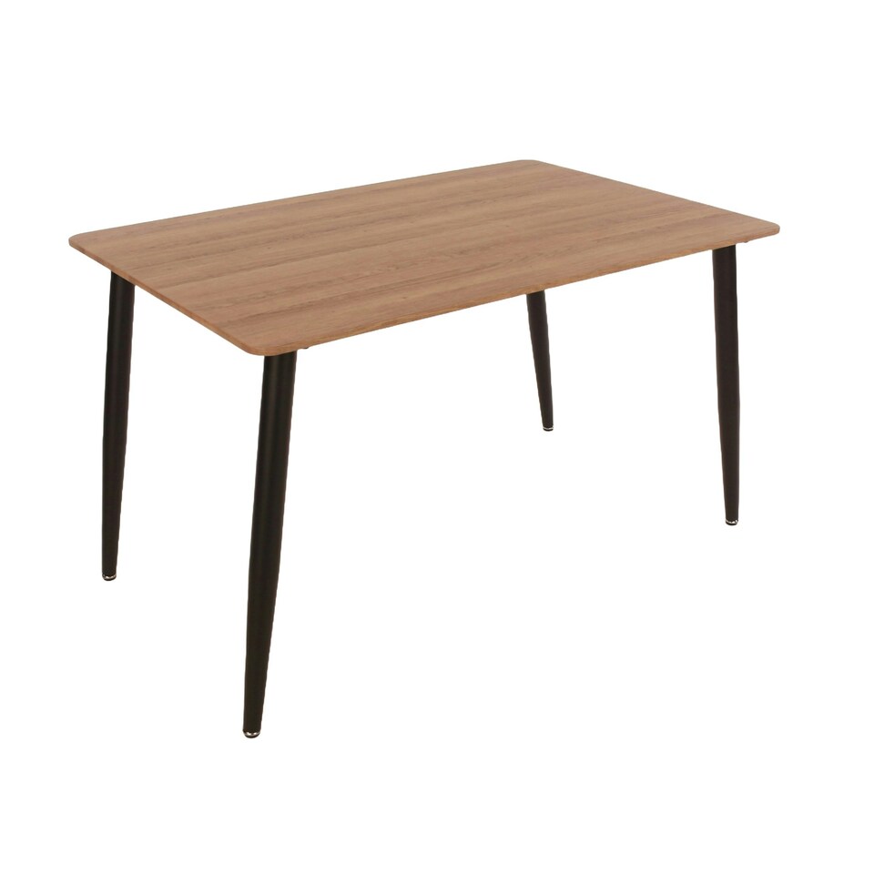 image 1 of Core Products Aspen Dining Set - Rectangular Table and Four Brown Fabric Upholstered Chairs, H75.0cm x W80.0cm x L120.0cm Brown