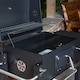 image 6 of Samuel Alexander 115x46x106cm Black Steel Portable Rectangular BBQ Trolley with Thermometer Gauge and Cover