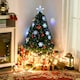 image 2 of HOMCOM 3FT Green Fiber Optic Full Lights Christmas Tree Multi LED Stars