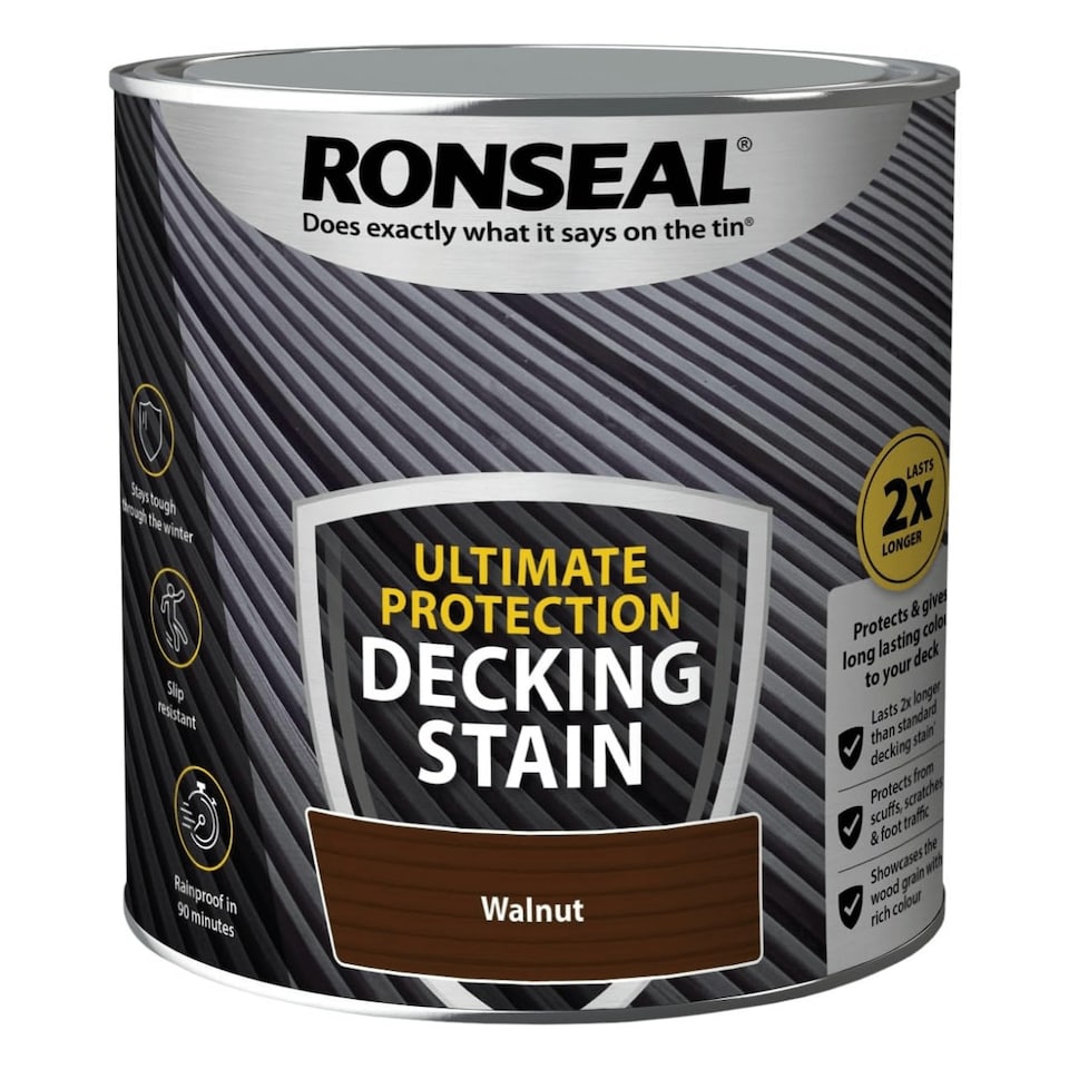 image 1 of Ronseal Ultimate Decking Stain, Walnut, 2.5L