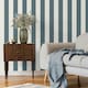 image 2 of Fine Decor Juliette Stripe Vinyl Textured Wallpaper - Blue - 10m x 0.5m Blue