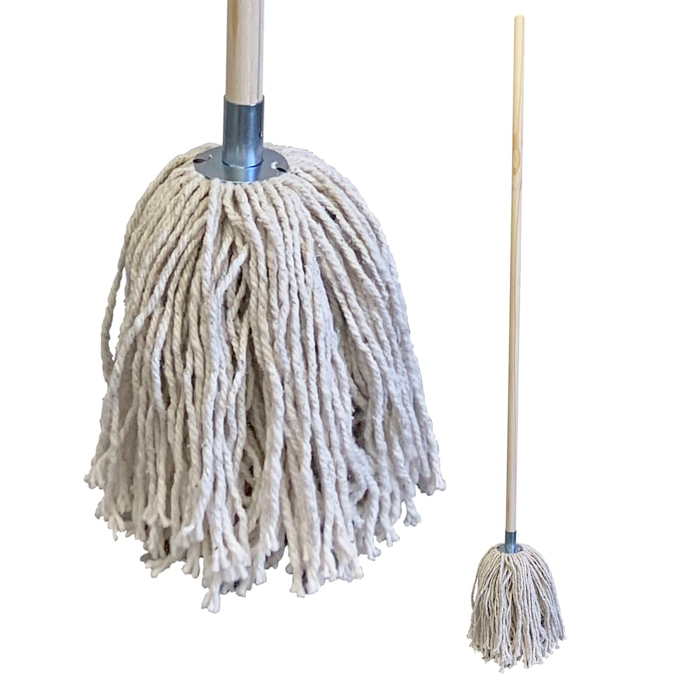 image 1 of Traditional Pure Cotton Yarn Mop Galvanised Metal Socket Mop with Handle