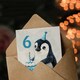 image 3 of 6th Cute Baby Penguin Cake Cartoon Kids Age 6 Year Old Child Birthday Card