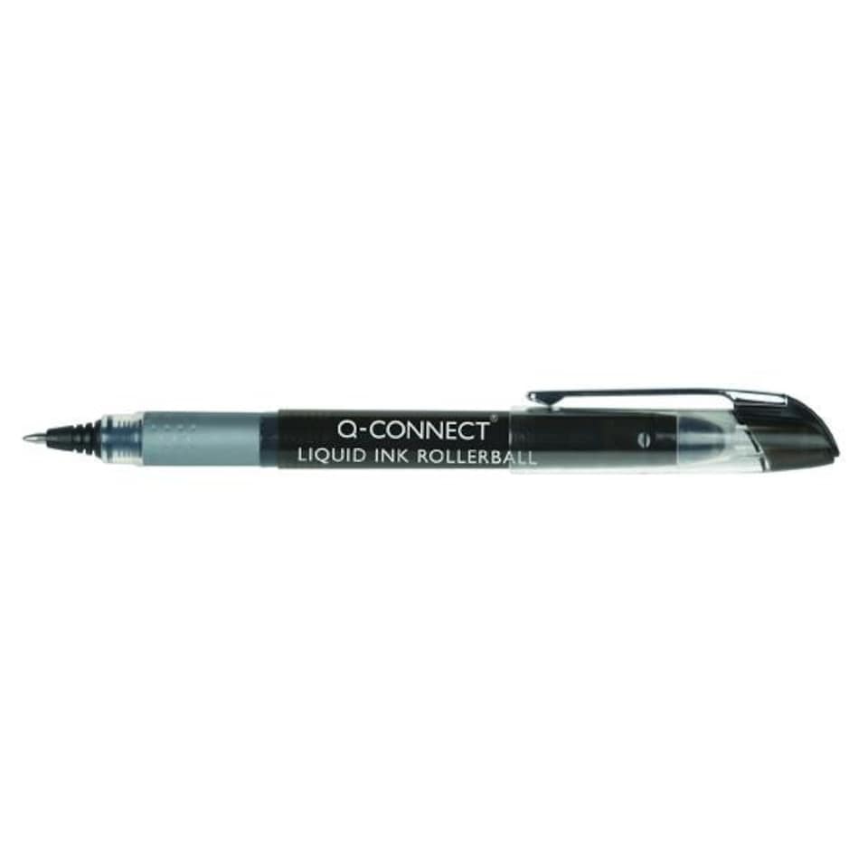 image 1 of Pack of 10 Liquid Ink Rollerball Fine Black Pens