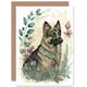 image 1 of Dog Lover German Shepherd Boho Animal Portrait Greeting Card