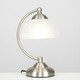 image 1 of ValueLights Pair Of Curved Brushed Chrome And Frosted Glass Bedside Table Lamps