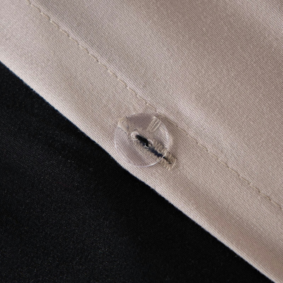 image 1 of OHS Microfibre Reversible Plain Duvet Cover and Pillowcase Set, King - Black/Natural