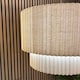 image 4 of CGC Allegra Extra Large Oatmeal Linen Two-Tier Scalloped Drum Lampshade