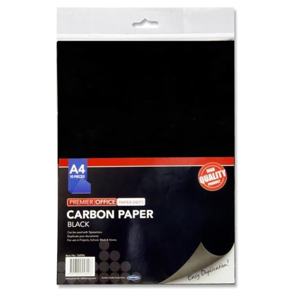 image 1 of Pack of 10 Sheets A4 Black Carbon Paper by Premier Office