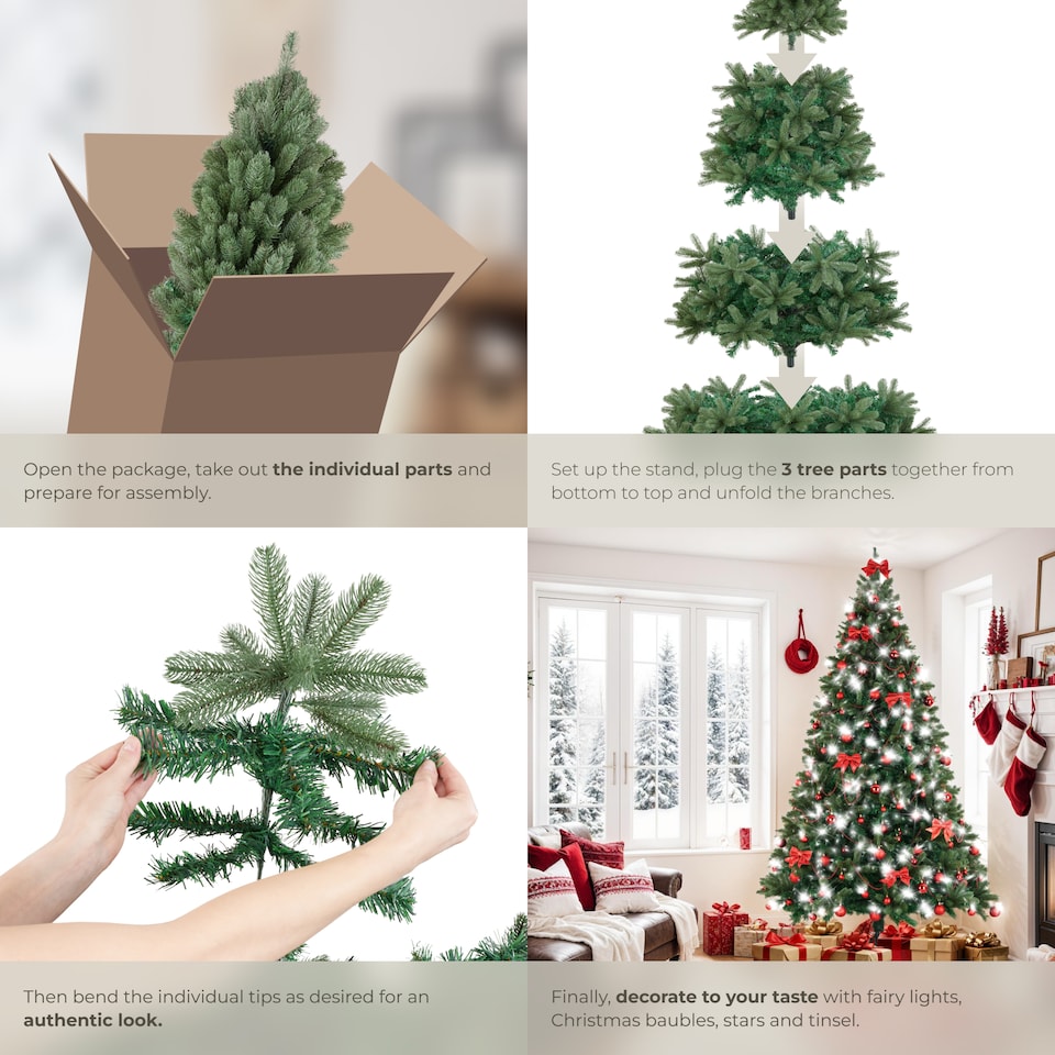 image 1 of Christmas Tree Prancer - artificial tree in green, injection moulded needles | Green | green | 7.5ft | 1