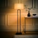 image 1 of ValueLights Gloria Black Double Stem Metal Floor Lamp with Rectangular Lamp Shade Black