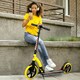 image 2 of HOMCOM Teens Adult Kick Scooter Foldable Adjust Aluminium For 14+ Yellow Yellow