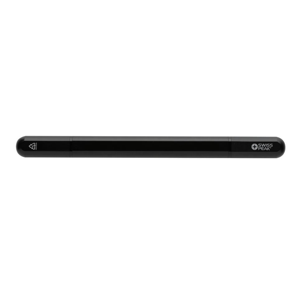 image 1 of Swiss Peak Storm Twin Tip Recycled Aluminium Pen - Black - One Size