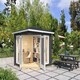 image 3 of Oban-Log Cabin, Wooden Garden Room, Timber Summerhouse, Home Office - L282.3 x W282.3 x H240.5 cm Brown