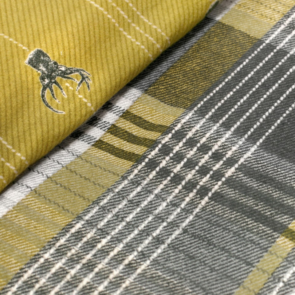 image 1 of D & D Connolly Check Duvet Cover Set Ochre