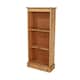 image 3 of Premium Corona 3-Shelf Low Narrow Bookcase - Solid Pine Construction with Wax Finish and Antique Wax Top | Brown | Antique Waxed Pine | One Size | 1