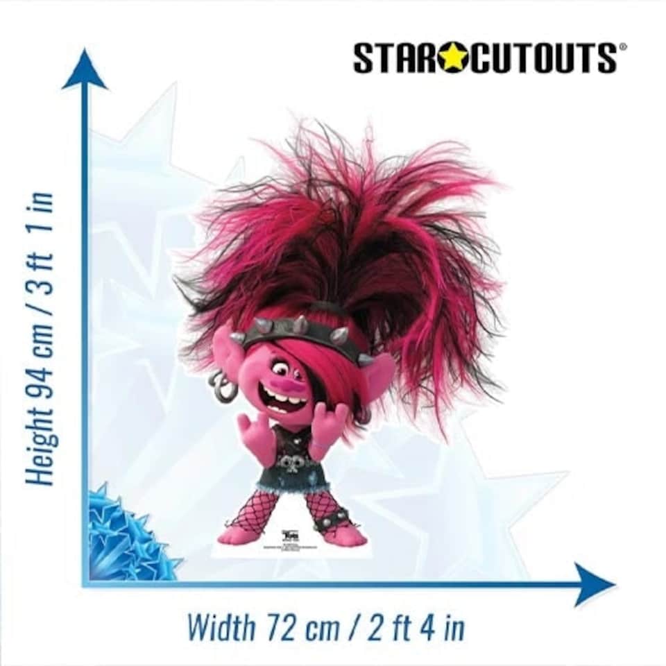 image 1 of Poppy Punk Trolls World Tour Star Mini Cardboard Cutout 94cm