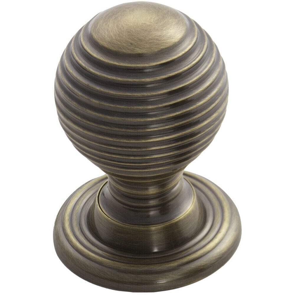 Loops Textured Reeded Ball Cupboard Door Knob 23mm Dia Florentine Bronze Handle