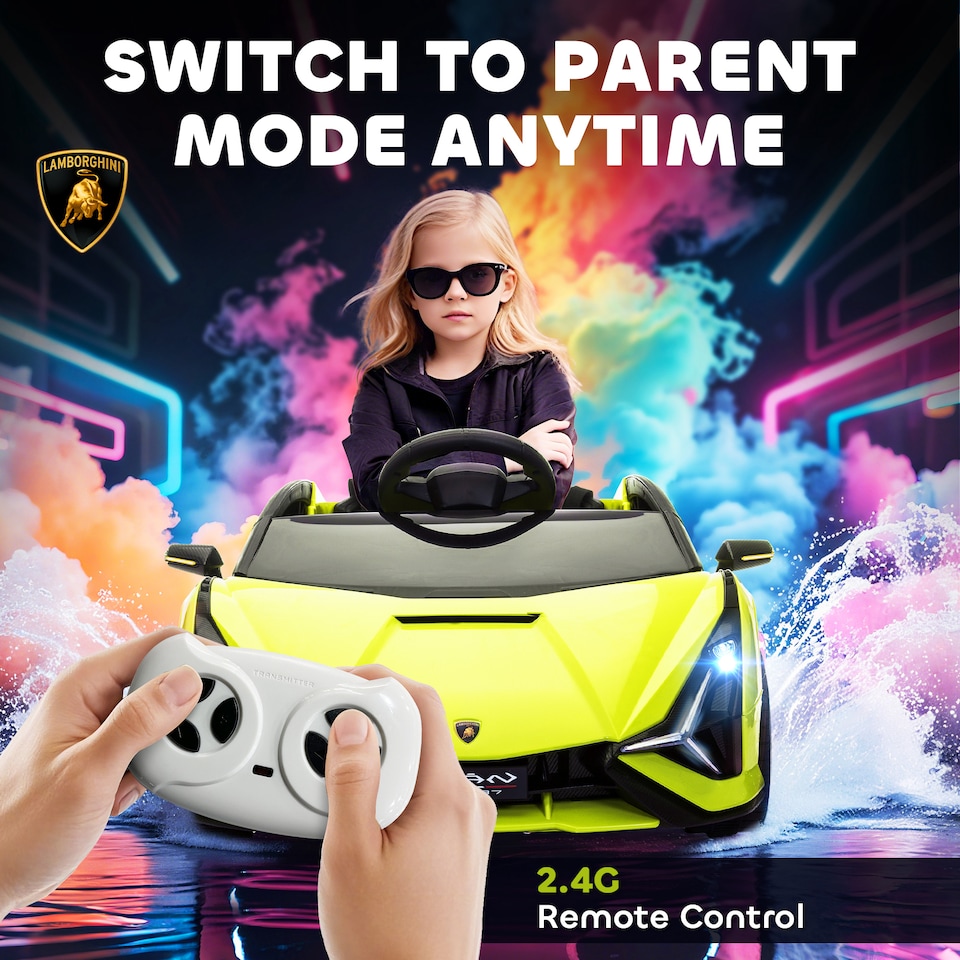 image 1 of HOMCOM Lamborghini SIAN 12V Electric Car for Kids w/ Remote Control