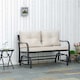 image 1 of Outsunny 2-Person Outdoor Loveseat Glider Bench Rocking Chair for Patio, Garden, Yard, Porch with Armrest and Cushions, Khaki