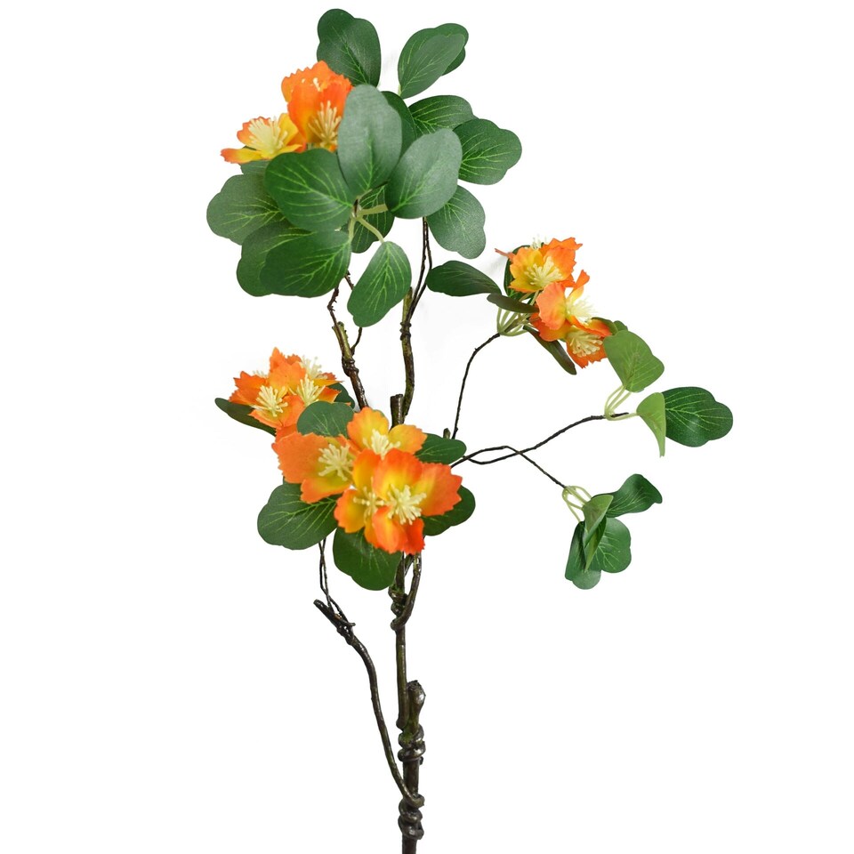 image 1 of 60cm Flower Foliage Spray - Orange